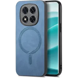 Coque arrière Phonesta Retro Vegan Leather MagSafe pour Xiaomi Redmi Note 14 Pro Plus - Bleu