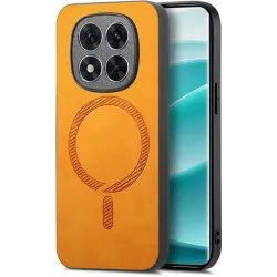 Coque arrière Phonesta Retro Vegan Leather MagSafe pour Xiaomi Redmi Note 14 Pro Plus - Orange