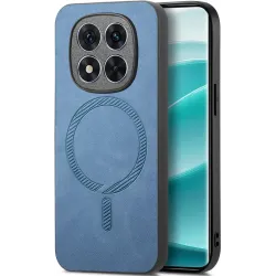 Coque arrière Phonesta Retro Vegan Leather MagSafe pour Xiaomi Redmi Note 14 Pro 5G / Xiaomi Poco X7 - Bleu