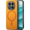 Coque arrière Phonesta Retro Vegan Leather MagSafe pour Xiaomi Redmi Note 14 Pro 5G / Xiaomi Poco X7 - Orange