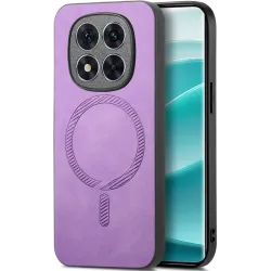 Coque arrière Phonesta Retro Vegan Leather MagSafe pour Xiaomi Redmi Note 14 Pro 5G / Xiaomi Poco X7 - Violet