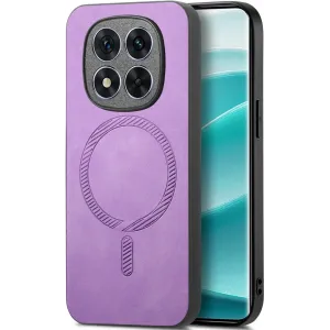 Coque arrière Phonesta Retro Vegan Leather MagSafe pour Xiaomi Redmi Note 14 Pro 5G / Xiaomi Poco X7 - Violet