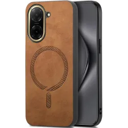 Coque arrière Phonesta Retro Vegan Leather MagSafe pour Xiaomi Redmi A5 171.7mm - Marron