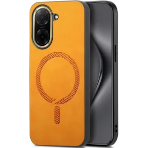 Coque arrière Phonesta Retro Vegan Leather MagSafe pour Xiaomi Redmi A5 171.7mm - Orange