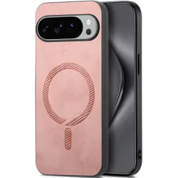 Coque arrière Phonesta Retro Vegan Leather MagSafe pour Google Pixel 10 Pro XL - Rose