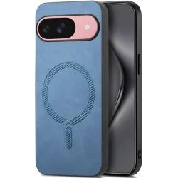 Coque arrière Phonesta Retro Vegan Leather MagSafe pour Google Pixel 10 / 10 Pro - Bleu