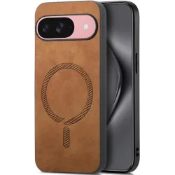 Coque arrière Phonesta Retro Vegan Leather MagSafe pour Google Pixel 10 / 10 Pro - Marron