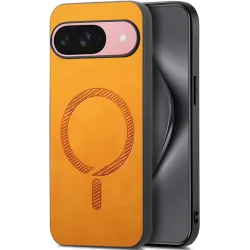 Coque arrière Phonesta Retro Vegan Leather MagSafe pour Google Pixel 10 / 10 Pro - Orange
