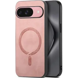Coque arrière Phonesta Retro Vegan Leather MagSafe pour Google Pixel 10 / 10 Pro - Rose