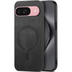Coque arrière Phonesta Retro Vegan Leather MagSafe pour Google Pixel 10 / 10 Pro - Noir