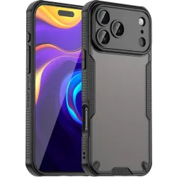Coque arrière Phonesta Shockproof Armor pour Apple iPhone 17 Pro Max - Noir