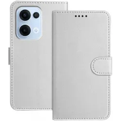 Coque portefeuille Phonesta Smooth Skin pour Oppo Reno13 - Argent