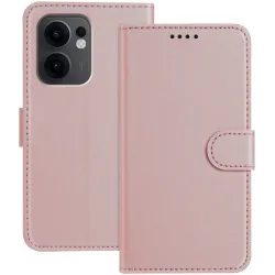 Coque portefeuille Phonesta Smooth Skin pour Oppo Reno13 F 4G/5G / Reno13 FS 5G - Or rose