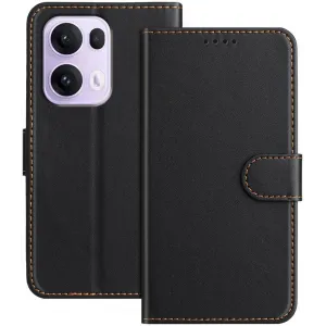 Coque portefeuille Phonesta Smooth Skin pour Oppo Reno13 Pro - Noir