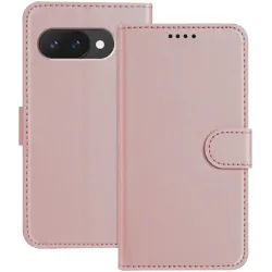 Coque portefeuille Phonesta Smooth Skin pour Google Pixel 9a - Or rose