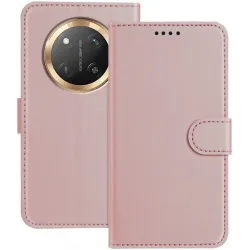 Coque portefeuille Phonesta Smooth Skin pour HONOR Magic7 Lite - Or rose
