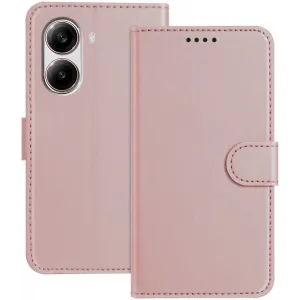 Coque portefeuille Phonesta Smooth Skin pour Xiaomi Poco X7 Pro - Or rose