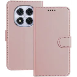 Coque portefeuille Phonesta Smooth Skin pour Xiaomi Redmi Note 14 Pro 5G/14 Pro Plus / Xiaomi Poco X7 - Or rose