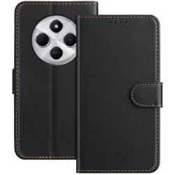 Coque portefeuille Phonesta Smooth Skin pour Xiaomi Redmi 14C / Xiaomi Poco C75 - Noir