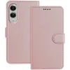 Coque portefeuille Phonesta Smooth Skin pour Samsung Galaxy S25 Edge - Or rose