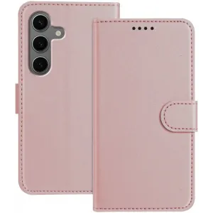 Coque portefeuille Phonesta Smooth Skin pour Samsung Galaxy S25 Plus/S24 Plus - Or rose