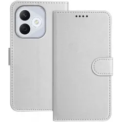 Coque portefeuille Phonesta Smooth Skin pour HONOR 400 Lite - Argent