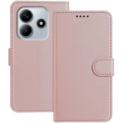 Coque portefeuille Phonesta Smooth Skin pour Xiaomi Redmi Note 14 4G 164.8mm - Or rose