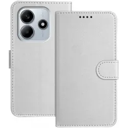 Coque portefeuille Phonesta Smooth Skin pour Xiaomi Redmi Note 14 4G 164.8mm - Argent