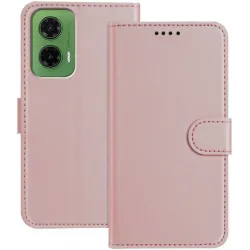 Coque portefeuille Phonesta Smooth Skin pour Motorola Moto G35 - Or rose