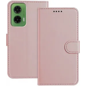 Coque portefeuille Phonesta Smooth Skin pour Motorola Moto G35 - Or rose