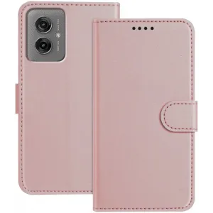 Coque portefeuille Phonesta Smooth Skin pour Motorola Moto G55 - Or rose