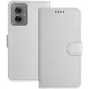Coque portefeuille Phonesta Smooth Skin pour Motorola Moto G55 - Argent
