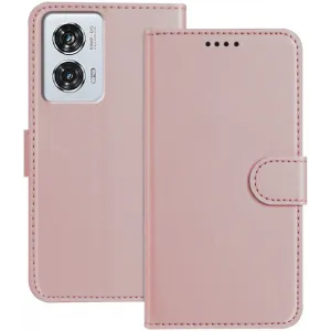 Coque portefeuille Phonesta Smooth Skin pour Motorola Moto G85/Edge 50 Fusion - Or rose