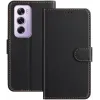 Coque portefeuille Phonesta Smooth Skin pour Oppo Reno12 Pro - Noir