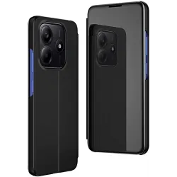 Coque à rabat Phonesta Smart Mirror View pour Xiaomi Redmi Note 14 4G - Noir