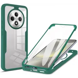 Coque intégrale Phonesta Slim Protect 360 protecteur d'écran pour Oppo Reno12 F/Reno12 FS - Vert