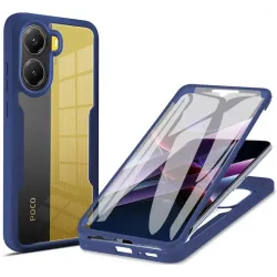 Coque intégrale Phonesta Slim Protect 360 protecteur d'écran pour Xiaomi Poco X7 Pro - Bleu