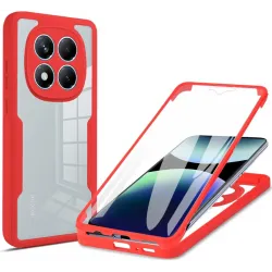 Coque intégrale Phonesta Slim Protect 360 protecteur d'écran pour Xiaomi Redmi Note 14 Pro 4G - Rouge