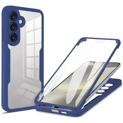 Coque intégrale Phonesta Slim Protect 360 protecteur d'écran pour Samsung Galaxy S24 FE - Bleu