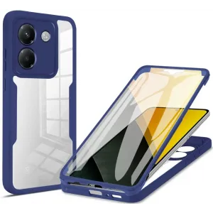 Coque intégrale Phonesta Slim Protect 360 protecteur d'écran pour Xiaomi Poco M7 Pro - Bleu