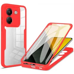 Coque intégrale Phonesta Slim Protect 360 protecteur d'écran pour Xiaomi Poco M7 Pro - Rouge