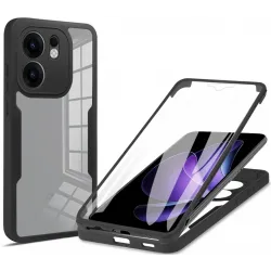Coque intégrale Phonesta Slim Protect 360 protecteur d'écran pour Oppo Reno13 F 4G/5G / Reno13 FS 5G - Noir
