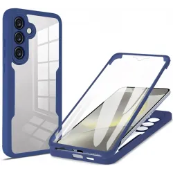 Coque intégrale Phonesta Slim Protect 360 protecteur d'écran pour Samsung Galaxy A55 - Bleu