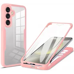 Coque intégrale Phonesta Slim Protect 360 protecteur d'écran pour Samsung Galaxy S25/S24 - Rose