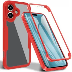 Coque intégrale Phonesta Slim Protect 360 protecteur d'écran pour Apple iPhone 17 - Rouge