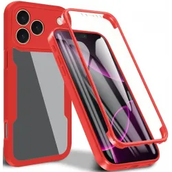 Coque intégrale Phonesta Slim Protect 360 protecteur d'écran pour Apple iPhone 17 Pro - Rouge