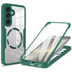 Coque intégrale Phonesta Slim Protect 360 protecteur d'écran et MagSafe pour Samsung Galaxy S25/S24 - Vert