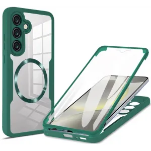 Coque intégrale Phonesta Slim Protect 360 protecteur d'écran et MagSafe pour Samsung Galaxy S25 Plus/S24 Plus - Vert