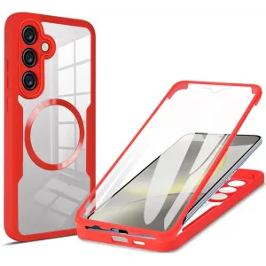 Coque intégrale Phonesta Slim Protect 360 protecteur d'écran et MagSafe pour Samsung Galaxy S24 FE - Rouge