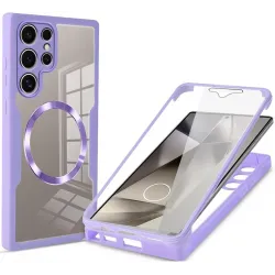 Coque intégrale Phonesta Slim Protect 360 protecteur d'écran et MagSafe pour Samsung Galaxy S24 Ultra - Violet